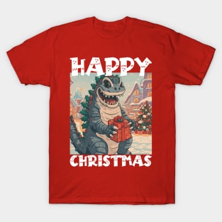 Happy Christmas with Godzilla - 4 T-Shirt